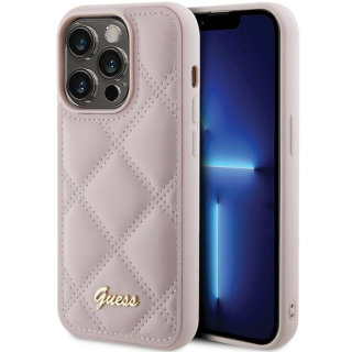 Guess Quilted Metal Logo Case for Apple iPhone 15 Pro Max (GUHCP15XPSQSQSP)