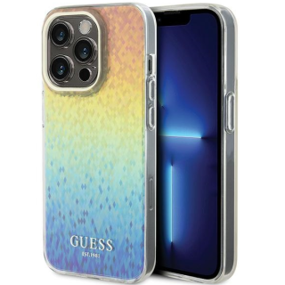 Guess IML Faceted Mirror Disco Iridescent Case for iPhone Apple 15 Pro (GUHCP15LHDECMI)