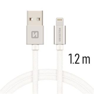 Swissten Textile Fast Charge 3A Lightning Data and Charging Cable 1.2m (SW-QU-LIGH-3A-1.2M-SI)