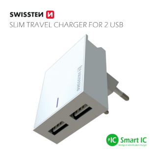 Swissten Premium Travel Charger 2x USB 3А 15W (SW-3A15W-WH)