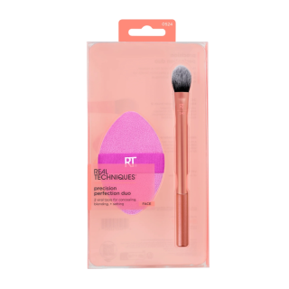 Real Techniques Precision Perfection Duo Makeup Tools Set (Brush + Sponge) (079625452525)