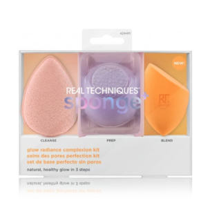Real Techniques Sponge+ Glow Radiance Complexion Kit Makeup Sponge Set 3 pcs (079625042443)