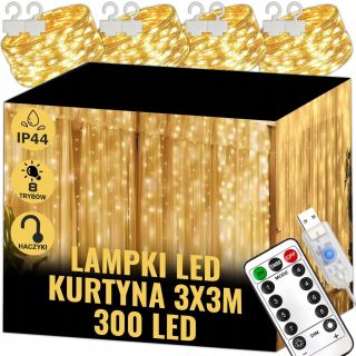 Extralink EX.95399 LED Curtain Lights 3×3m / Warm white (EX.95399)