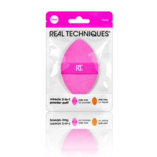 Real Techniques Miracle 2-In-1 Powder Puff Makeup Sponge (079625439366)