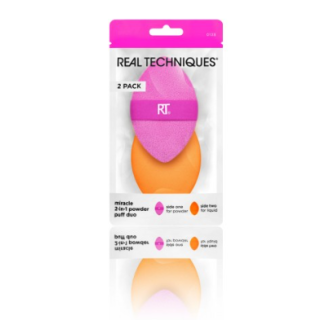 Real Techniques Miracle 2-In-1 Powder Puff Makeup Sponge (079625439366)