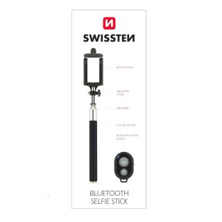 Swissten Bluetooth Selfie Stick For Mobile Phones and Cameras With Remote Control (SW-SELF-B-B)