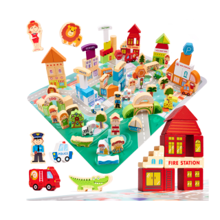 RoGer Wooden educational puzzle "City"120el. (RO-6198)
