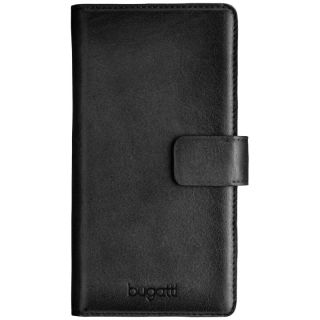 Bugatti L Leather Case - Wallet for Devices 5.1-6'' (7.5 х 15.5 cm) Black (BUG-UNI-BUKL-BK)