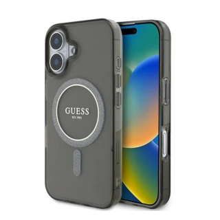Guess IML Glitter Circle MagSafe Case for Apple iPhone 16 (GUHMP16SHFGEREK)