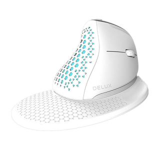Delux M618XSD Ergonomic RGB Wireless Mouse (M618XSD-WH)