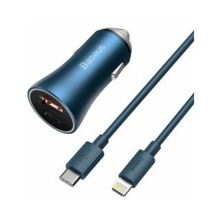 Baseus Golden Contactor Pro Car charger+ cable Lightning 1m (TZCCJD-03)