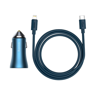 Baseus Golden Contactor Pro Car charger+ cable Lightning 1m (TZCCJD-03)
