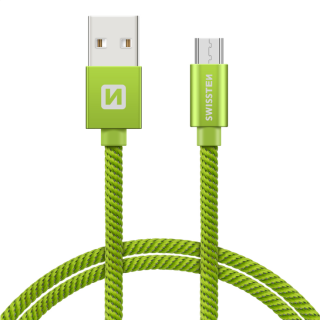 Swissten Textile Universal Micro USB Data and Charging Cable 2m (SW-QU-MICR-USB-2M-GRE)