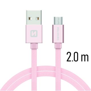 Swissten Textile Quick Charge Universal Micro USB Data and Charging Cable 2.0m (SW-QU-MICR-USB-2.0-RG)