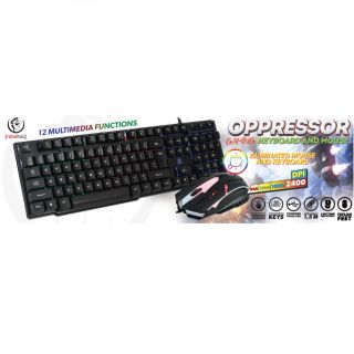 Rebeltec OPPRESSOR Gaming Combo Set Keyboard with LED RGD + Mouse 2400DPI USB Black (ENG) (AKKSGKLAREB00003)