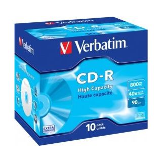 Verbatim Blank CD-R 800MB 1x-40x Extra Protection, 10 Pack Jewel (43428V)