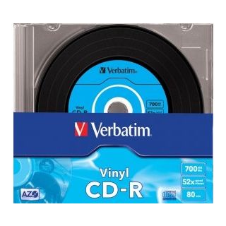 Verbatim Blank CD-R AZO 700MB Vinyl 1x-52x, 10 Pack Slim (43426V)