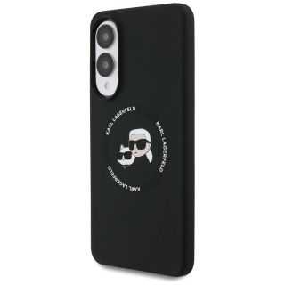 Karl Lagerfeld Silicone Double Heads and Circle MagSafe Case for Samsung Galaxy S25 Edge (KLHMS25ESKCHTCK)