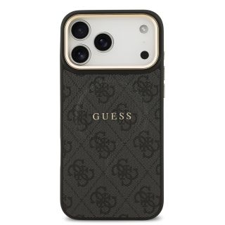 Guess PU Leather 4G Gold Frame MagSafe Case for Apple iPhone 17 Pro Max (GUHMP17XP4MSEGCK)