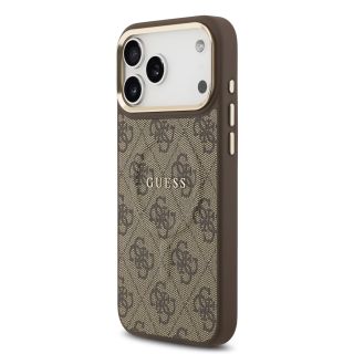 Guess PU Leather 4G Gold Frame MagSafe Case for Apple iPhone 17 Pro Max (GUHMP17XP4MSEGCW)