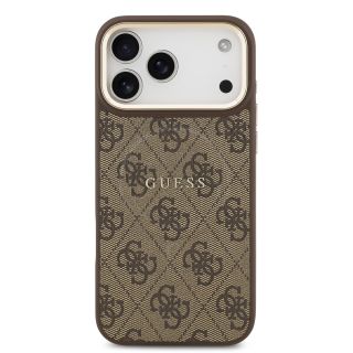 Guess PU Leather 4G Gold Frame MagSafe Case for Apple iPhone 17 Pro Max (GUHMP17XP4MSEGCW)