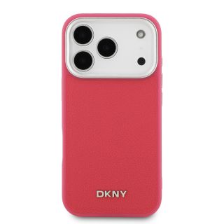 DKNY PU Leather Metal Logo Wrist Chain Case for Apple iPhone 17 Pro (DKHMP17LPDHWSP)
