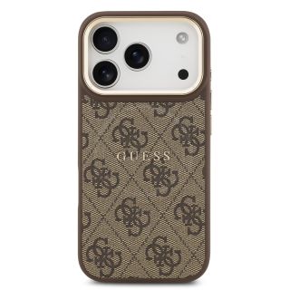 Guess PU Leather 4G Gold Frame MagSafe Case for Apple iPhone 17 Pro (GUHMP17LP4MSEGCW)