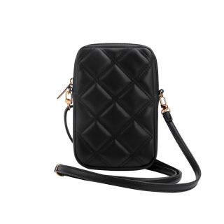 Guess PU Quilted 4G Metal Logo Wallet Phone Bag Zipper / Black (GUWBZPSQSSGK)