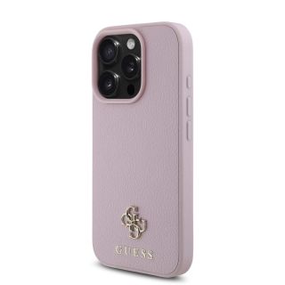 Guess PU Grained 4G Small Metal Logo MagSafe Case for iPhone 16 Pro Max / Pink (GUHMP16XPGCSM4MP)