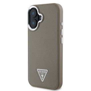Guess PU Grained Triangle Logo MagSafe Case for iPhone 16 / Brown (GUHMP16SPGTSPSW)