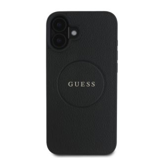 Guess PU Grained Classic Logo MagSafe Case for iPhone 16 / Black (GUHMP16SPGHSMMK)