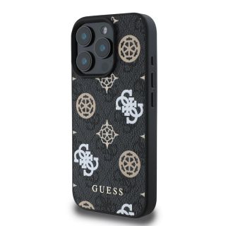 Guess PU 4G Peony MagSafe Case for iPhone 16 Pro Max / Black (GUHMP16XP4PWPK)