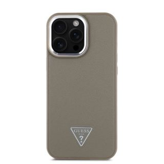 Guess PU Grained Triangle Logo MagSafe Case for iPhone 16 Pro Max / Brown (GUHMP16XPGTSPSW)