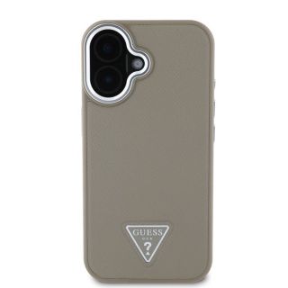 Guess PU Grained Triangle Logo MagSafe Case for iPhone 16 / Brown (GUHMP16SPGTSPSW)