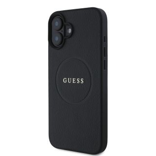 Guess PU Grained Classic Logo MagSafe Case for iPhone 16 / Black (GUHMP16SPGHSMMK)