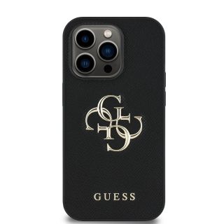 Guess PU Grained 4G Metal Logo Case for iPhone 13 Pro / Black (GUHCP13LPGT4MBK)