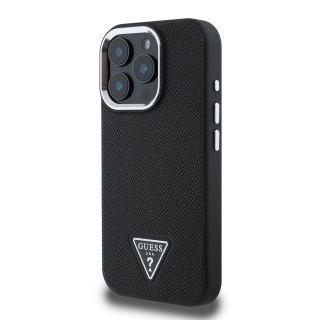 Guess PU Grained Triangle Logo MagSafe Case for iPhone 16 Pro / Black (GUHMP16LPGTSPSK)