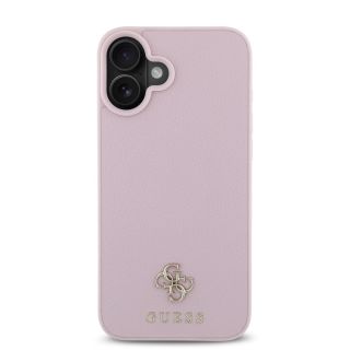 Guess PU Grained 4G Small Metal Logo MagSafe Case for iPhone 16 / Pink (GUHMP16SPGCSM4MP)
