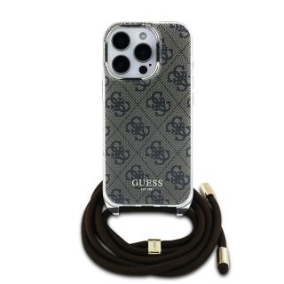 Guess IML 4G Printed Crossbody Strap Case for iPhone 16 Pro / Brown (GUHCP16LHC4SEW)