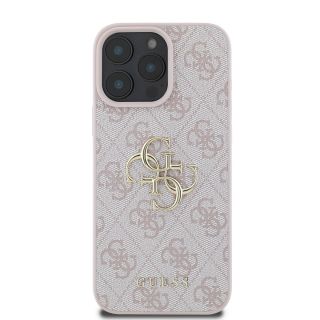 Guess PU 4G Metal Logo Case for iPhone 16 Pro Max / Pink (GUHCP16X4GMGPI)