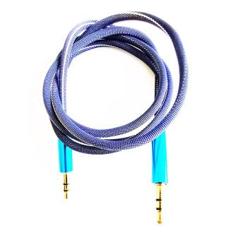 Mocco Textile Premium AUX Cable 3.5 mm -> 3.5 mm 1m Blue (AD15690-1M-BL)