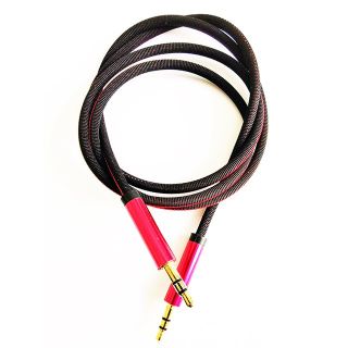 Mocco Textile Premium AUX Cable 3.5 mm -> 3.5 mm 1m Red (AD15687Z-1M-S)