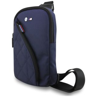 BMW Nylon Pocket & Metal Logo Crossbody Phone Bag Navy Blue (BMCPBPNYPOV)