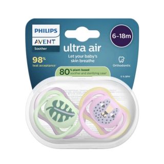 Philips Avent Ultra Air Baby Pacifier For Girls 6-18m 2pcs (SCF087/13)