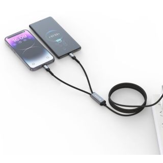 Swissten 2in1 Charging USB-C / 2x USB-C Cable 100W 1.5m (72501201)