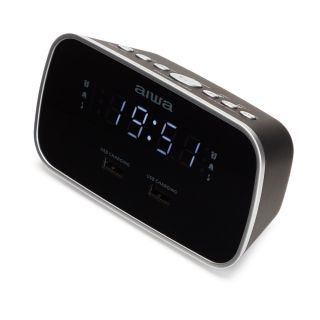 Aiwa CRU-19BK Alarm Clock Radio 2x USB (CRU-19BK)
