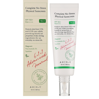 Axis-Y Complete No- Stress Physical Sunscreen SPF50 Sunprotection cream 50 ml (8809634610119)