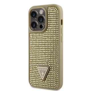 Guess Rhinestones Triangle Metal Logo Case for Apple iPhone 15 Pro (GUHCP15LHDGTPD)