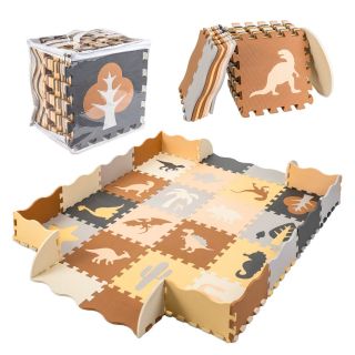 RoGer Children's Soft Carpet Puzzle with Dinosaurs 36 pcs. 143x143cm (RO-5421)