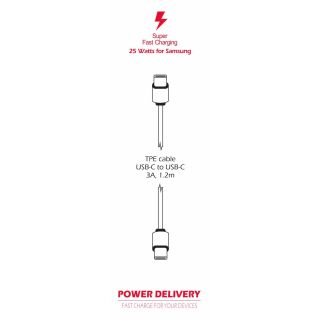 Swissten 25W Samsung Super Fast Charging Travel charger with 1.2m USB-C to USB-C cable (SW-SAM-SFC-BK)